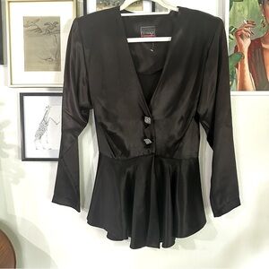 Peplum Style Satin Vintage Blazer